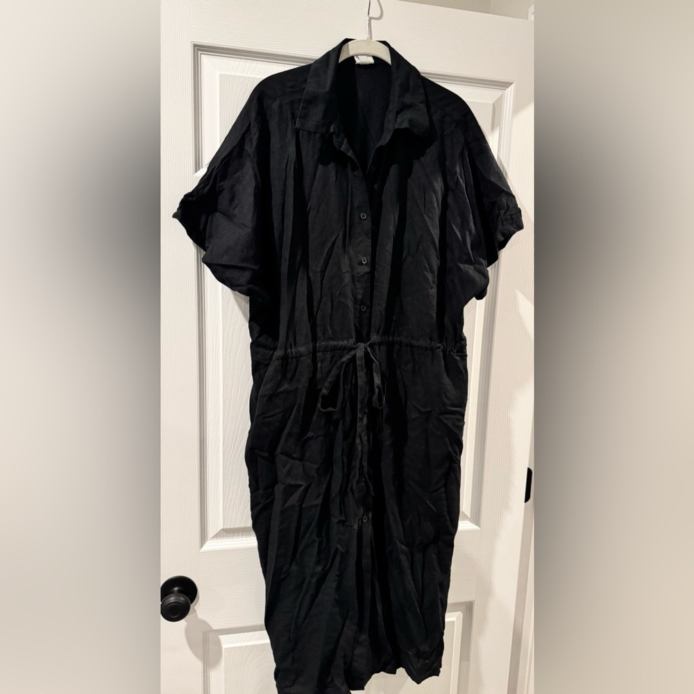 A New Day Black Button-Up Dress